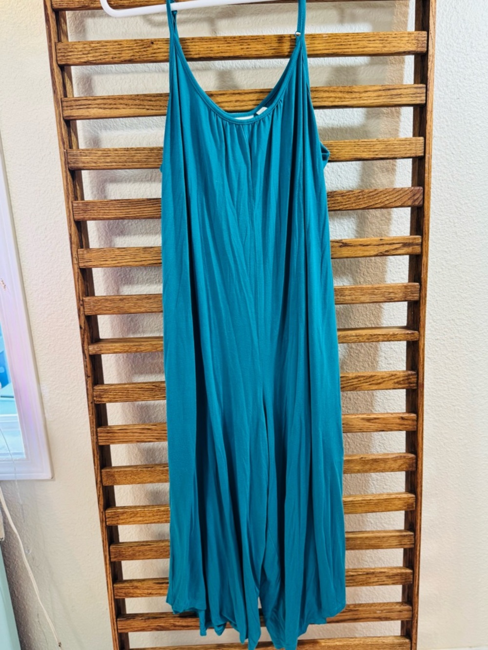 Ecothreads Flowy Teal Maxi jumpsuit with Spaghetti Straps